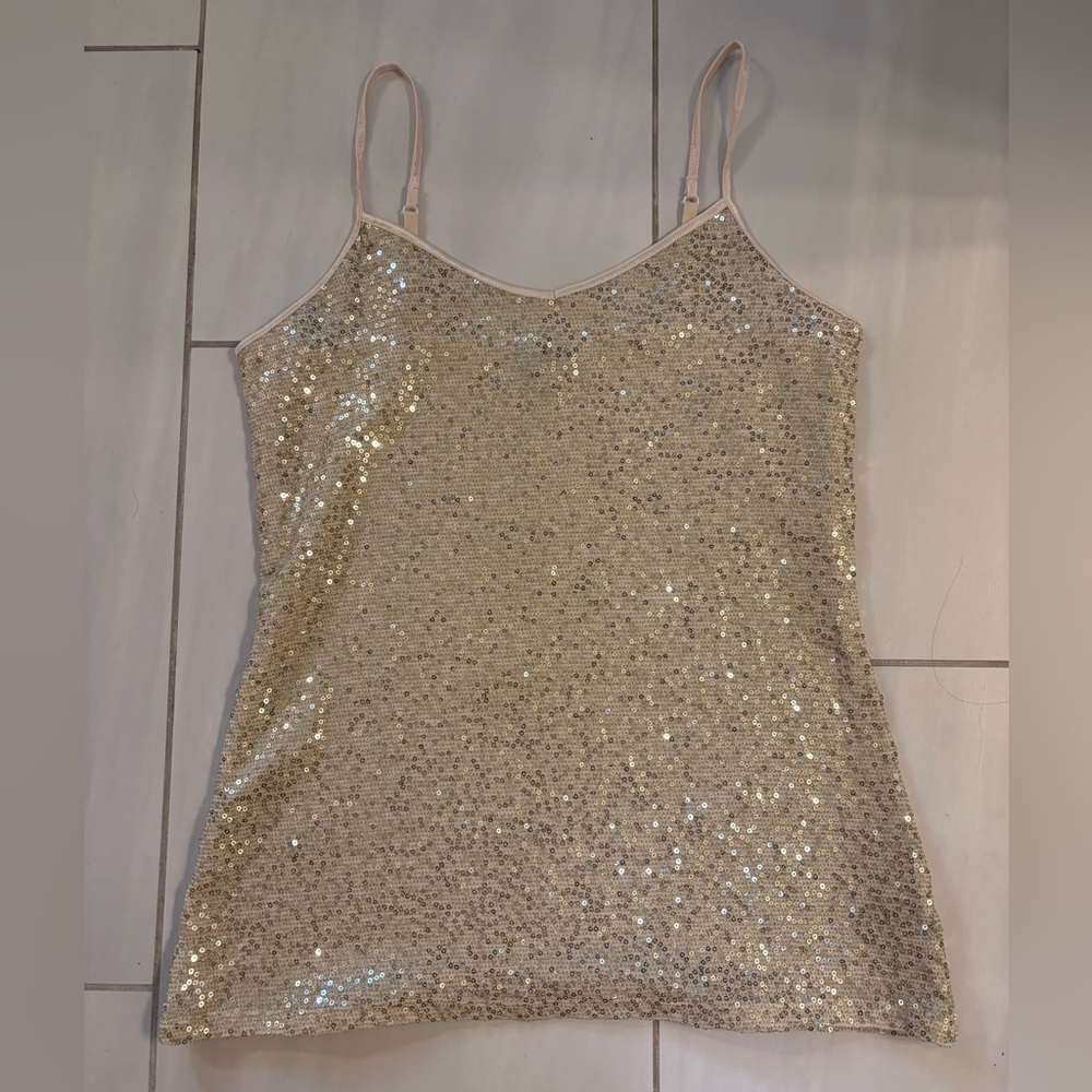 💎Express Cream Ivory Sequin Camisole S